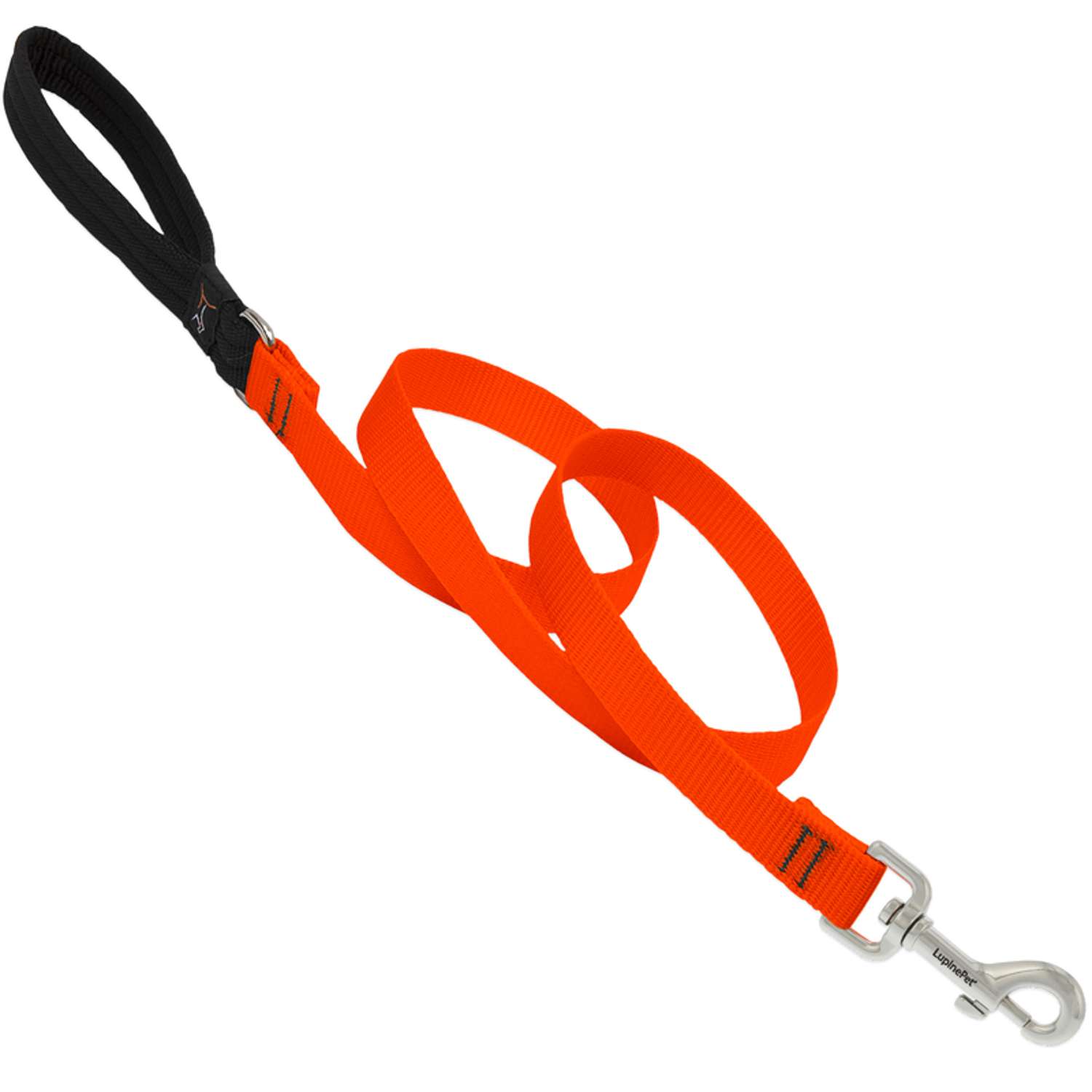 Lupine Pet Basic Solids Blaze Orange Blaze Orange Nylon Dog Leash Ace
