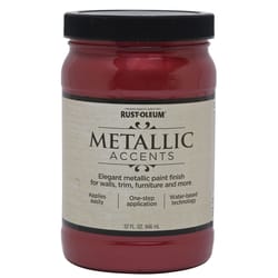 Rust-Oleum Metallic Accents Metallic Scarlet Red Water-Based Paint Exterior and Interior 1 qt