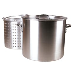 Fleur De Lis Aluminum Boiling Pot 80 qt Silver