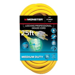 50 Foot Yellow 3WAY Outdoor Extension Power Cord 3-Outlet 50ft