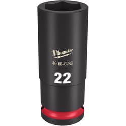 Milwaukee Shockwave 22 mm X 1/2 in. drive Metric/SAE 6 Point Deep Impact Socket 1 pc