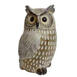 Exhart Resin Multi-color 35 in. Carved Owl Garden Statue