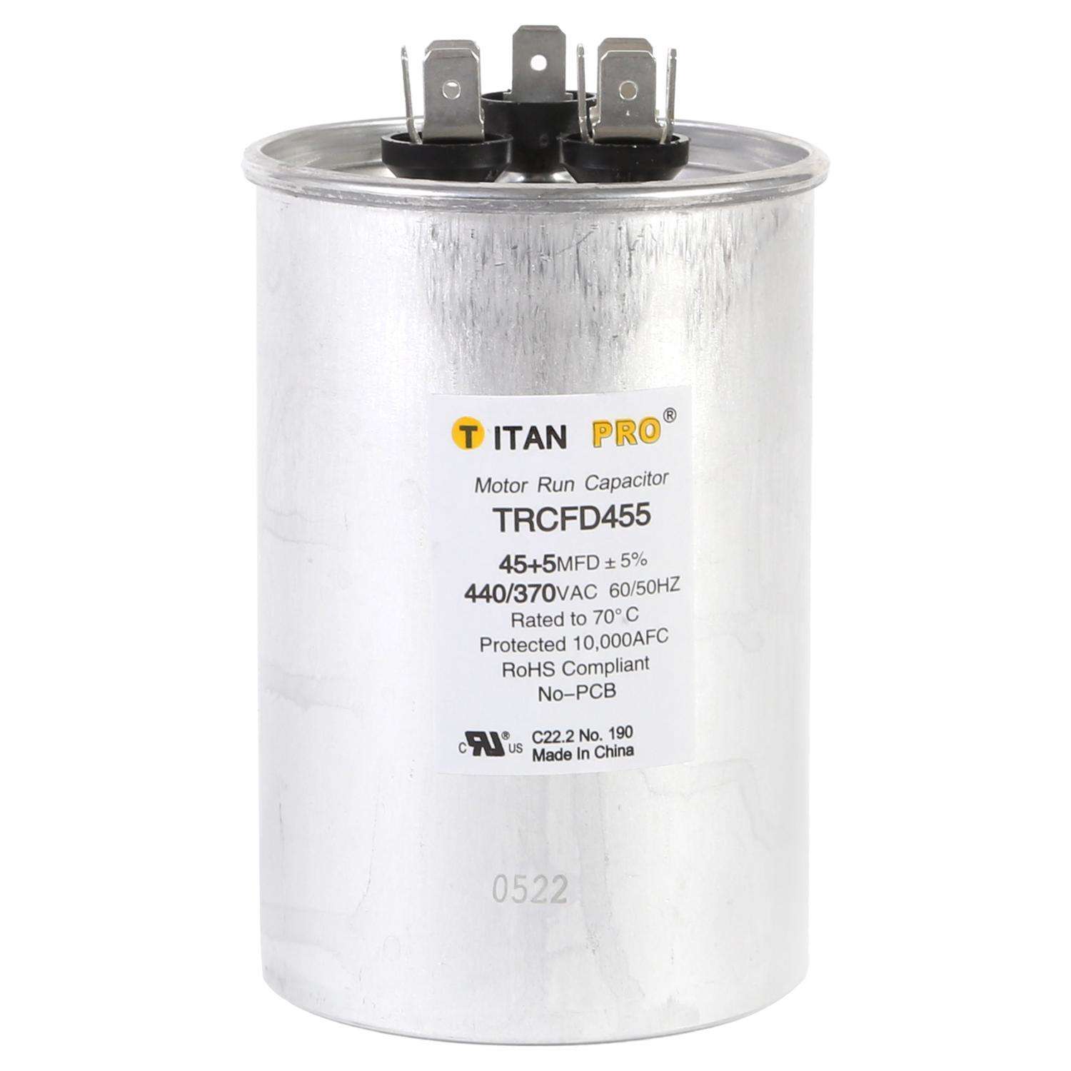 Packard Titan Pro 45+5 MFD 440 V Round Run Capacitor Ace Hardware