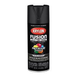 Krylon Fusion All-In-One Metallic Black Stainless Steel Paint+Primer Spray Paint 12 oz