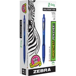 Zebra Z-Grip Blue Retractable Ball Point Pen 12 pk