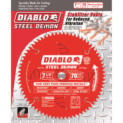 Diablo Steel Demon 7-1/4 in. D X 5/8 in. TiCo Hi-Density Carbide Circular Saw Blade 70 teeth 1 pk
