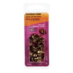 HILLMAN No. 9 Antique Brass Brass Furniture Nails 25 pk