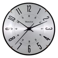 Westclox 9.4 in. L X 9.4 in. W Indoor Modern Analog Wall Clock Metal Black/Silver