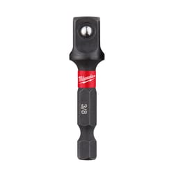Milwaukee Tool Shockwave Hex/Square 3/8 in. X 2 in. L Socket Adapter Heat-Treated Steel 1 pk