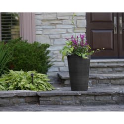 Algreen Products 18 in. H X 12 in. D Plastic Taper Spun Planter Chocolate
