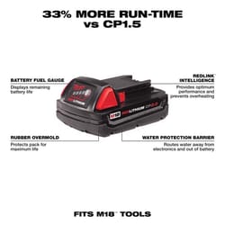 Milwaukee M18 RedLithium CP 2 Ah Lithium-Ion Compact Battery 1 pc