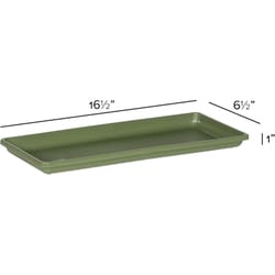 Novelty 1 in. H X 18 in. W X 7 in. D Plastic Countryside Flowerbox Tray Flower Box Tray Sage