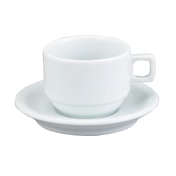 Harold Import White Porcelain Cup and Saucer Cup and Saucer 1 pk