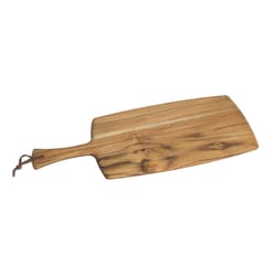 Lipper International Natural Leather/Teak Wood Rustic Paddle Board With Tie 1 pc