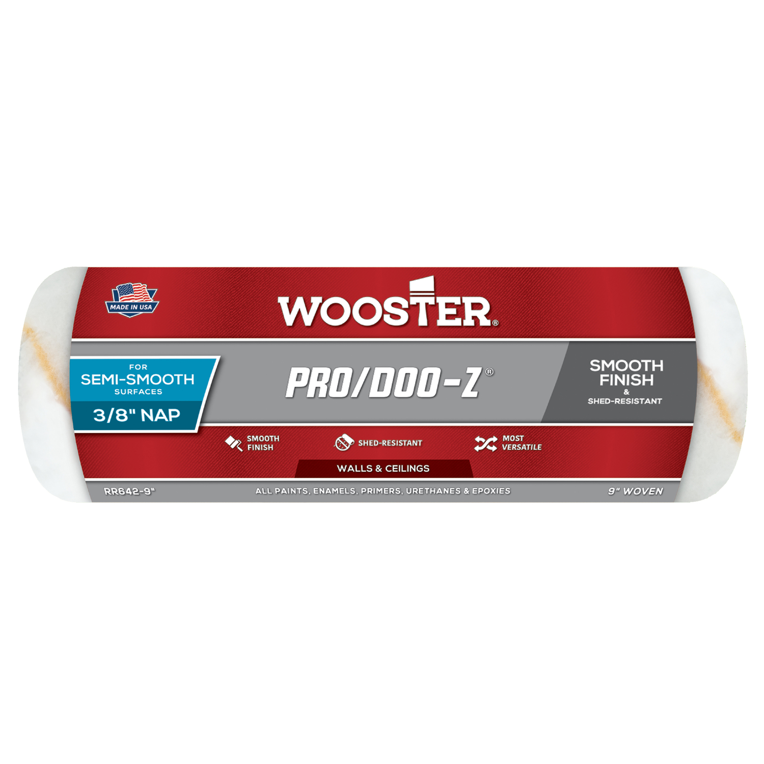 Photos - Putty Knife / Painting Tool Wooster Pro/Doo-Z Woven Fabric 9 in. W X 3/8 in. Paint Roller Cover 1 pk R