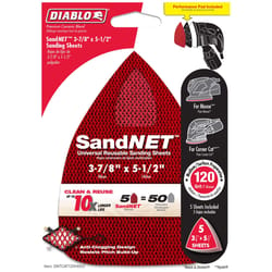 Diablo SandNet 5-1/2 in. L X 3-7/8 in. W Ceramic Blend 120 Grit Medium Sanding Pad