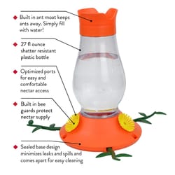 Perky-Pet Oriole 27 oz Plastic Vine Nectar Bird Feeder 3 ports