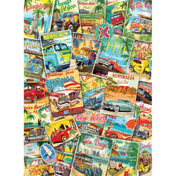 Eurographics Vintage Travel Collage Jigsaw Puzzles Multicolored 1000 pc