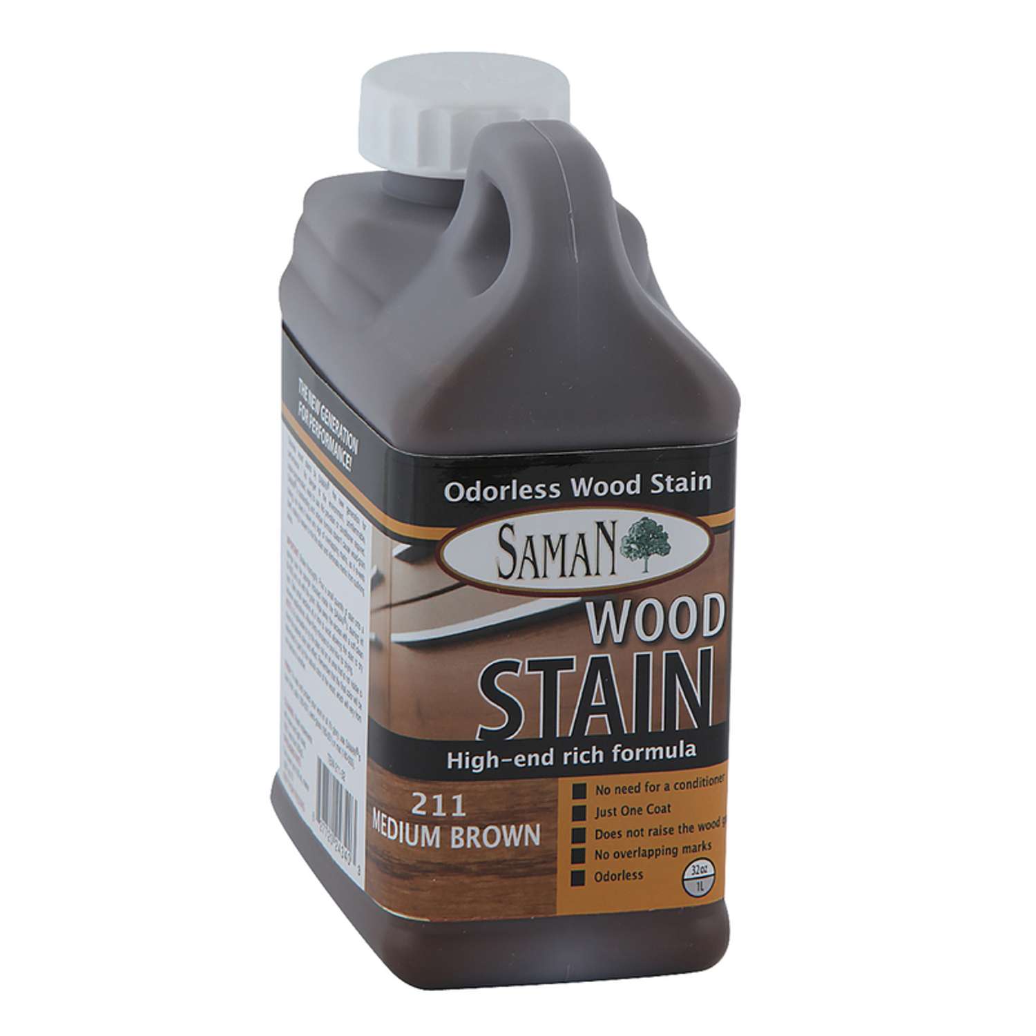 Saman Semi-Solid Black Water-Based Wood Stain 12 oz 