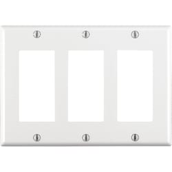 Leviton White 3 gang Thermoset Plastic Decorator Wall Plate 1 pk
