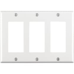 Leviton White 3 gang Thermoset Plastic Decorator Wall Plate 1 pk