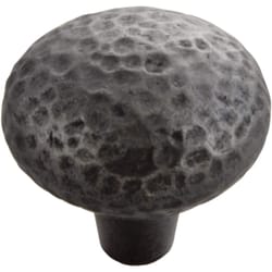 Hickory Hardware Mountain Lodge Rustic Round Cabinet Knob 1-3/8 in. D 1-1/4 in. Iron Black 1 pk