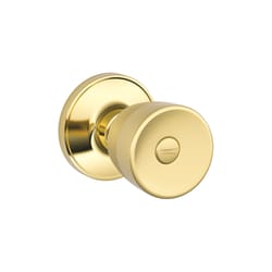 Schlage Byron Bright Brass Bed and Bath Knob Right or Left Handed