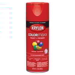 Krylon ColorMaxx Gloss Banner Red Paint + Primer Spray Paint 12 oz
