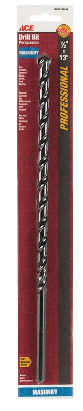 Ace 1/2 in. X 13 in. L Carbide Percussion Drill Bit 1 pc - 01-14129 - Drill and Screwdriver Accessories  sku 01-14129