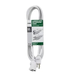 Prime Outdoor 12 ft. L White Extension Cord 16/3 SJTW