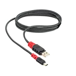 Tuff Tech Black/Red USB Cable For Type C 1 pk