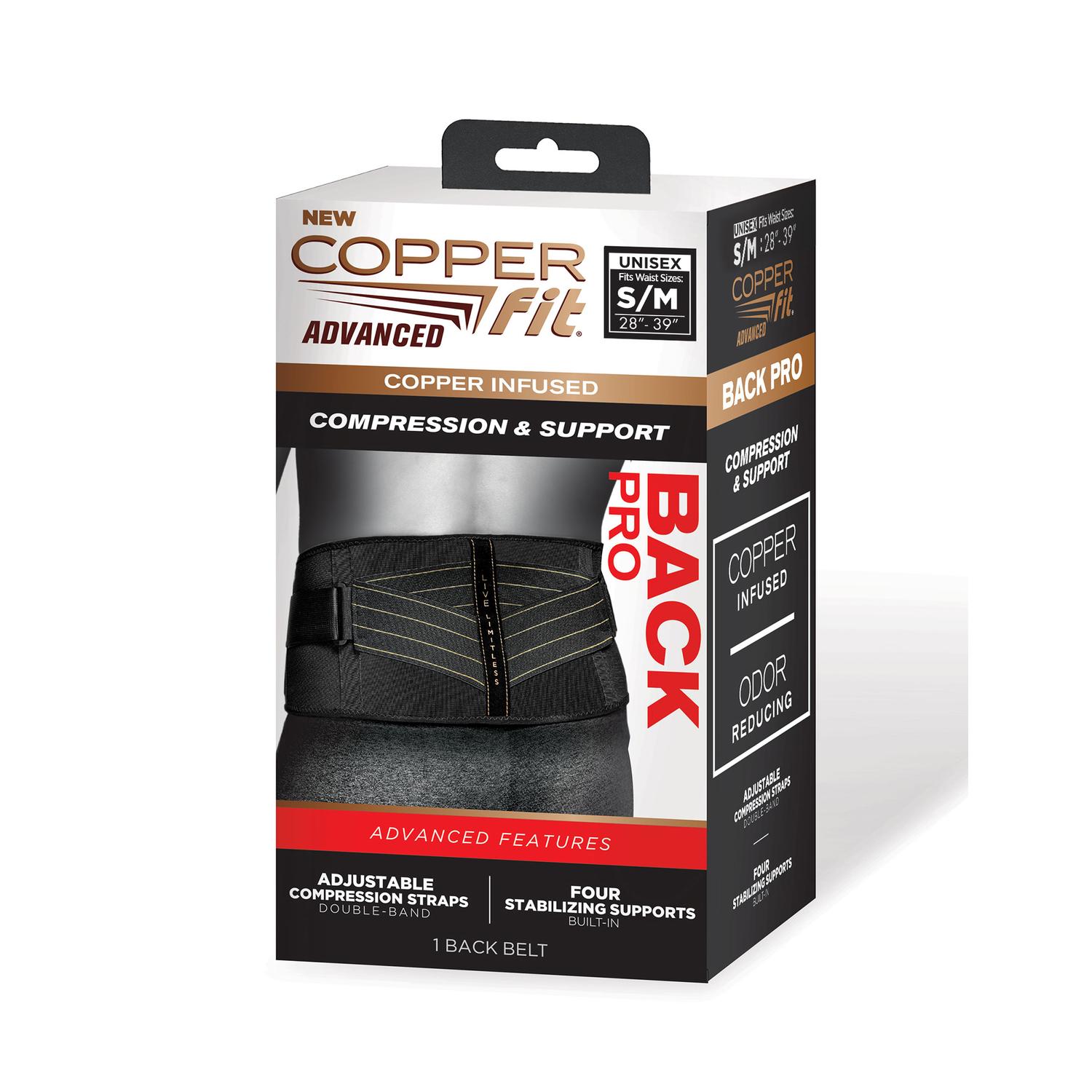 Copper Fit Black Compression Back Support Belt 1 pk Mfr CFBACKSM Ace Hardware