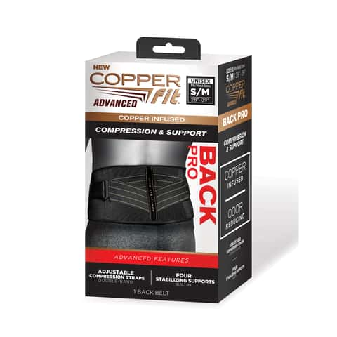 Copper Fit® Work Gear Back Support Belt Pro, Compression, Support,  Adjustable Straps, Black, One Size 