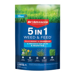 BioAdvanced 5-In-1, Granules, Weed & Feed Lawn Fertilizer For All Grasses 4000 sq ft