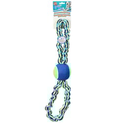 Spot Colorful Ropes Blue/Green Rope with Tennis Ball Dog Toy Extra Large 1 pk