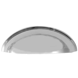 Laurey Newport Half Oval Cabinet Pull Cup 3 in. Polished Chrome 1 pk