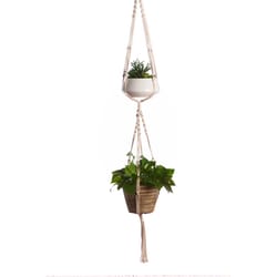 Primitive Planters White Cotton 60 in. H 2-Tier Woven Plant Hanger 1 pk