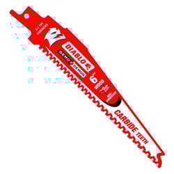 Diablo Demo Demon 6 in. Carbide Tipped Nail-Embedded Wood Reciprocating Saw Blade 5/7 TPI 3 pk