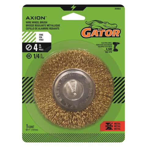 3” Crimped Wire Wheel - 1/4” Hex Shank (Brass Coated)