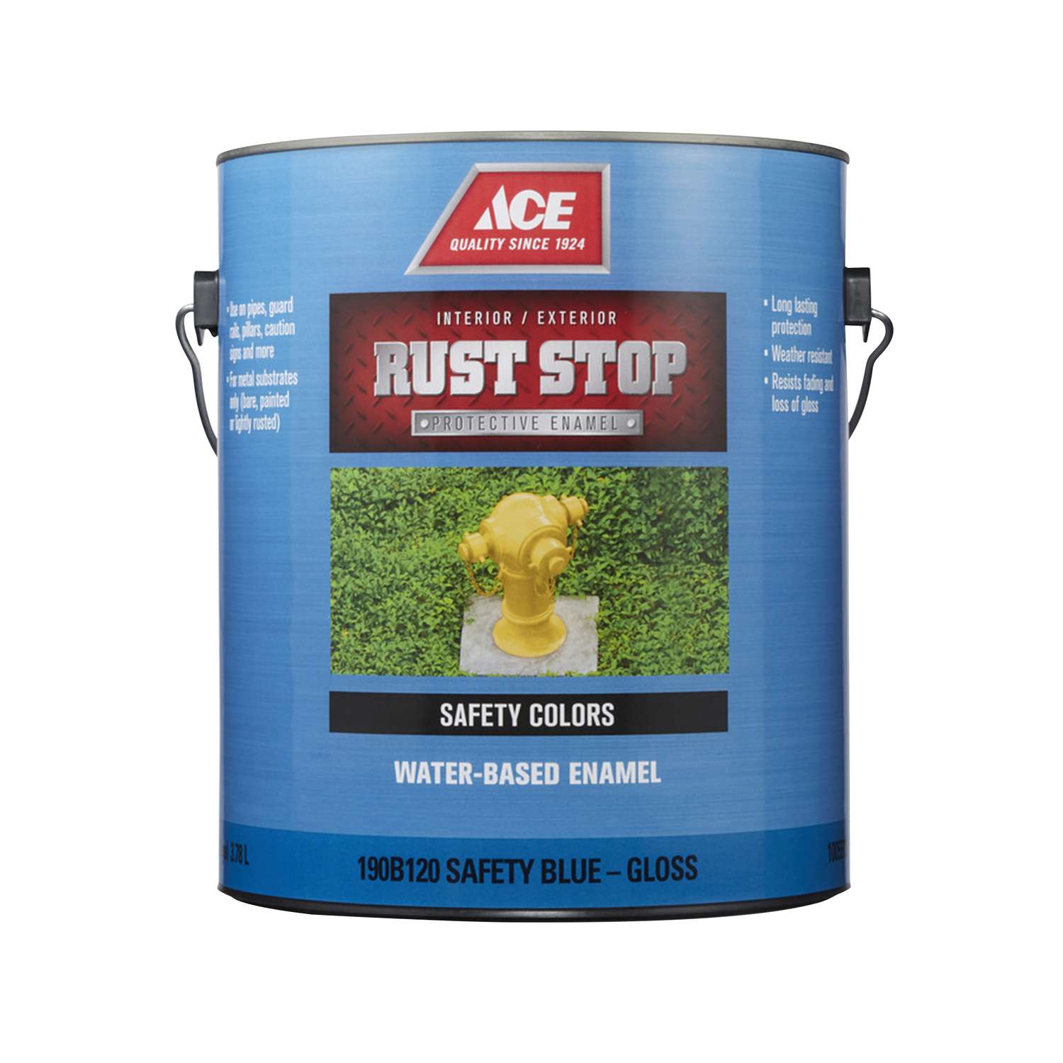 Ace Rust Stop Indoor / Outdoor Gloss Safety Blue Acrylic Enamel Rust Preventative Paint 1 gal