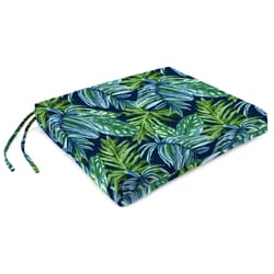 Jordan Manufacturing Blue/Green Floral Polyester Seat Pad 17 in. W X 19 in. L