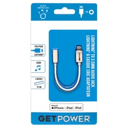 GetPower Lightning to 3.5 MM Audio Jack Adapter White