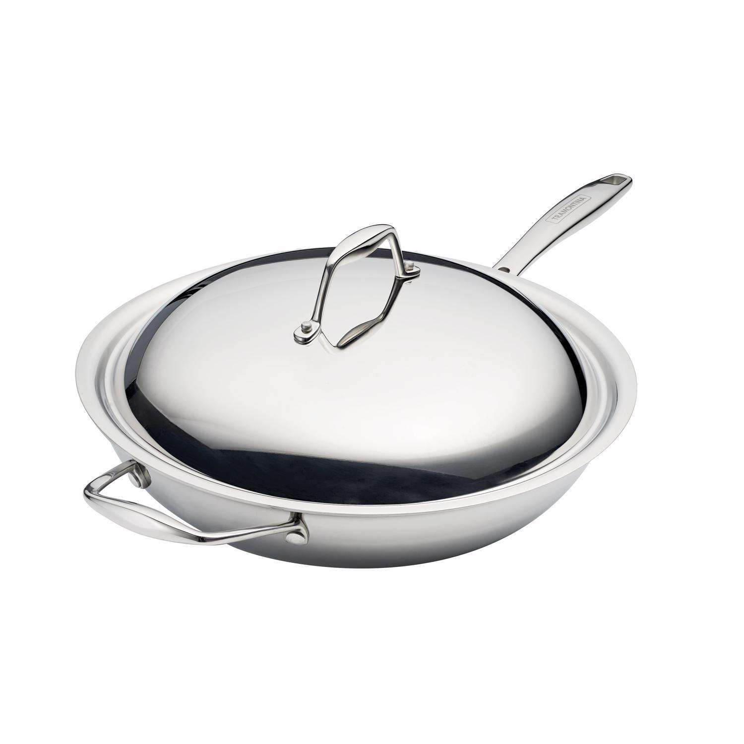 Tramontina Gourmet Stainless Steel Wok 12 in. Silver Sansujyuku sansujyuku.com