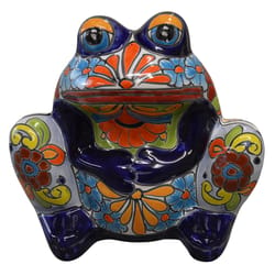 Avera Products Talavera 7 in. H X 6 in. W Ceramic Frog Planter Multicolored