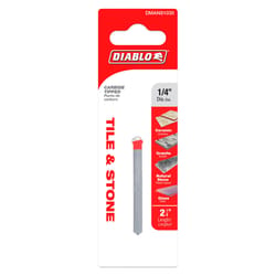 Diablo 1/4 in. X 2-1/4 in. L Carbide Tipped Tile and Stone Drill Bit 3-Flat Shank 1 pk
