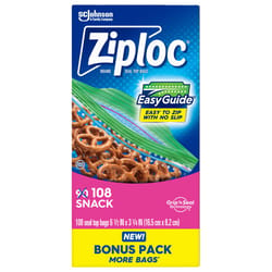 Ziploc Grip 'n Seal Technology Clear Snack Bag 108 pk