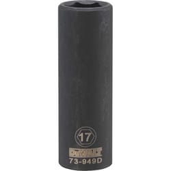 DeWalt 17 mm X 1/2 in. drive Metric 6 Point Deep Impact Socket 1 pc