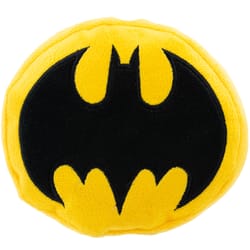 Buckle-Down DC Comics Black/Yellow Plush Batman Bat Icon Squeaky Dog Toy 1 pk