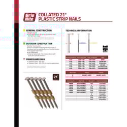 Grip-Rite 3 in. L X 11 Ga. Angled Strip Bright Framing Nails 21 deg 1000 pk