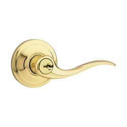 Kwikset Signature Tustin Polished Brass Entry Lever 1-3/4 in.